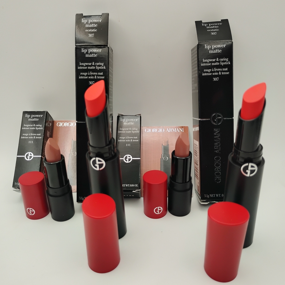 Giorgio Armani Lip Power Matte Lipstick 4 - 2 Red and 2 Beige - Picture 3 of 4